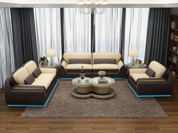 Ledersofa Couch Sofagarnitur Neu 3+2+1 Sitzer Dekor Garnitur Design Modern Ledersofa Couch Sofagarnitur Neu 3+2+1 Sitzer Dekor Garnitur Design Modern