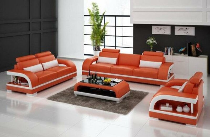 Sofagarnitur Designer Sofa Polster Couch Sitzer Set 3+2+1 Leder Zitadelle O/W Sofagarnitur Designer Sofa Polster Couch Sitzer Set 3+2+1 Leder Zitadelle O/W