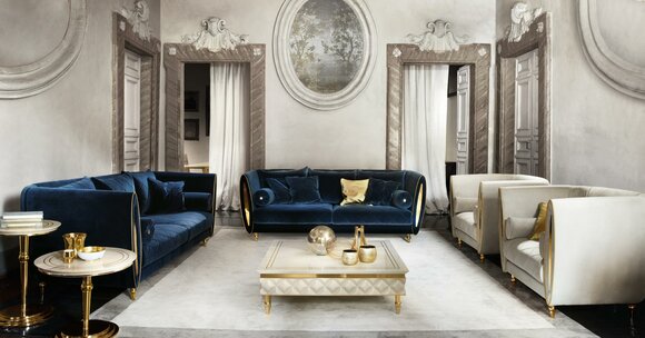Sofagarnitur Sofa Couch 3 + 1 Wohnzimmer Designer MÃ¶bel Classisch