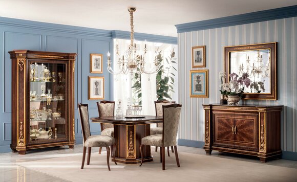 MÃ¶bel Tisch + 4x Stuhl Sets Esszimmer Garnitur Holz Komplett Barock