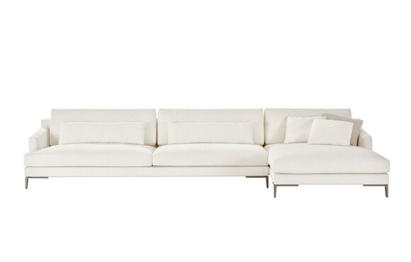 WeiÃ Couch Wohnlandschaft Stoff Eck Garnitur Design Modern Textil Sofa
