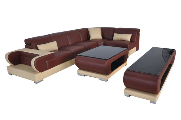 Sofa Couch Polster Sitz Ecke Moderne Couchen Wohnlandschaft Garnitur 3tlg +USB