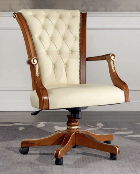 BÃ¼rostuhl Holz Chefsessel Chesterfield italienische MÃ¶bel Drehstuhl Sofort