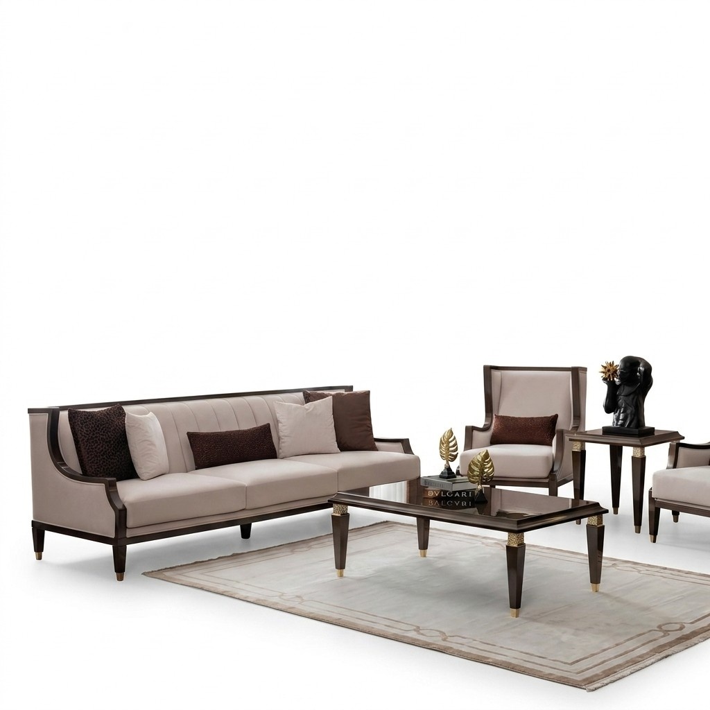 3+1 Sitzer, Couchtisch & Beistelltisch â stilvolles Wohnzimmer-Set
