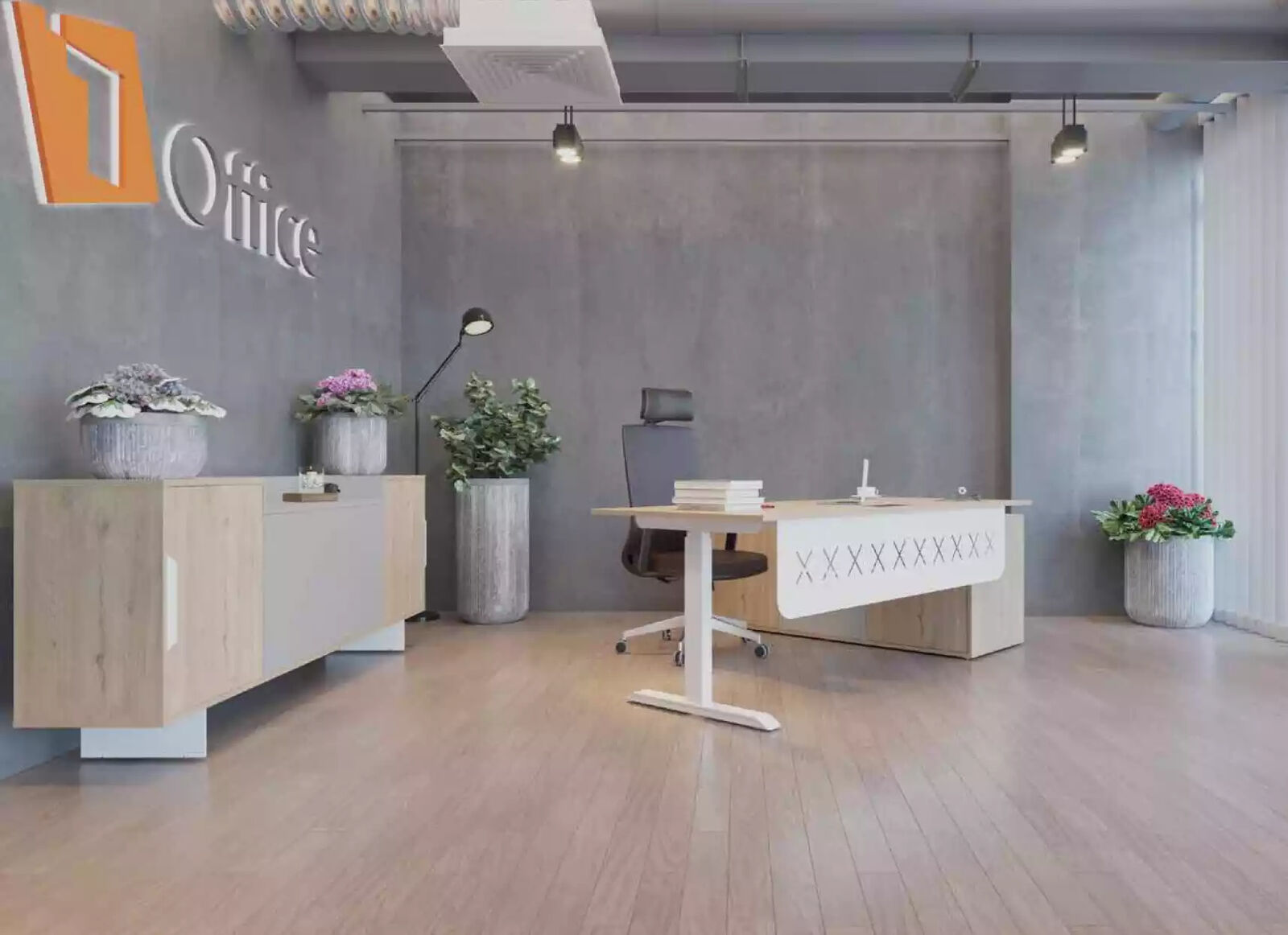 Eckschreibtisch Sideboard Arbeitszimmer Modern Holz BÃ¼ro Einrichtung