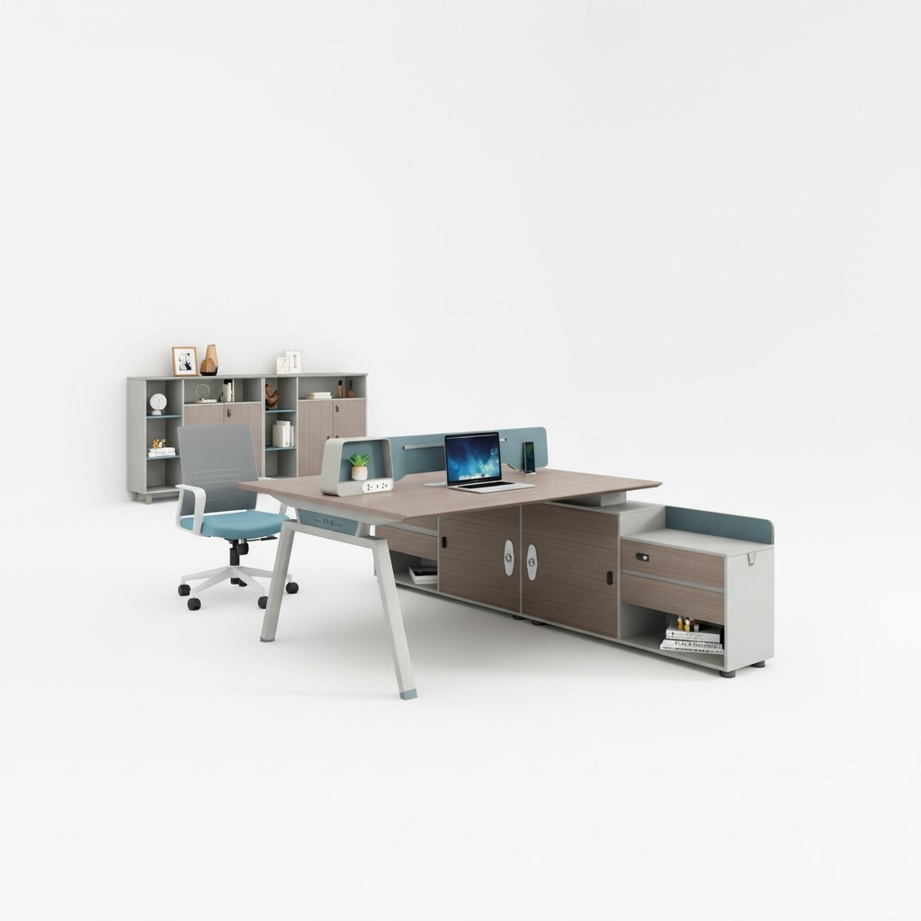 Arbeitstisch Team Schreibtisch Tisch MÃ¶bel BÃ¼ro Einrichtung BÃ¼cherregal 2tlg Set