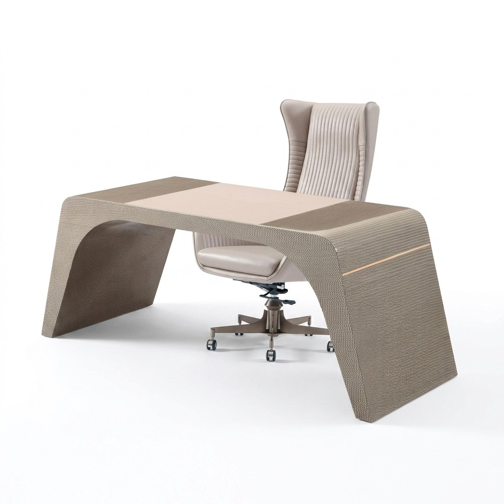 Arbeitszimmer buro Luxus Schreibtisch mit ComputerstÃ¼hl BÃ¼romÃ¶bel Modern Beige