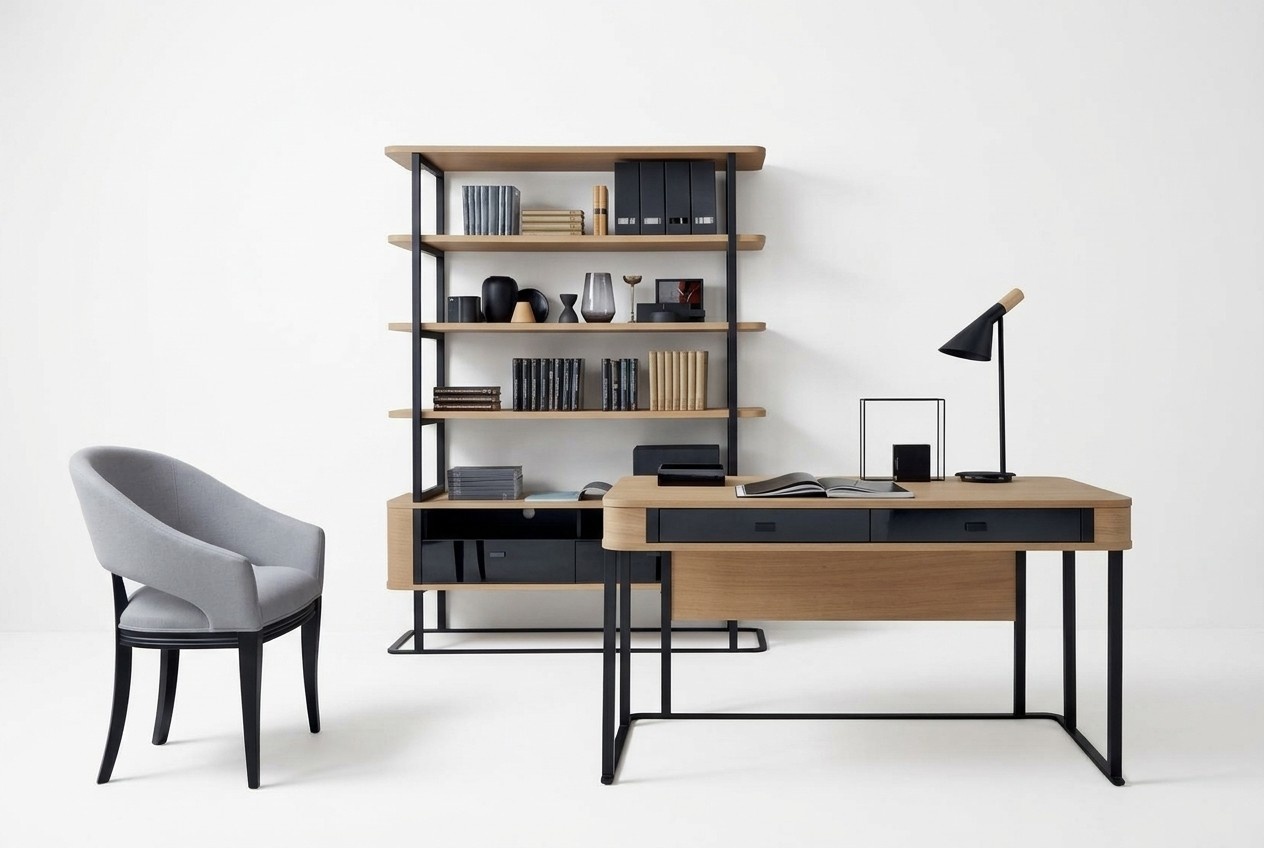 Arbeitszimmer Schreibtisch Einrichtung Komplett BÃ¼ro BÃ¼cherregal BÃ¼ro Set