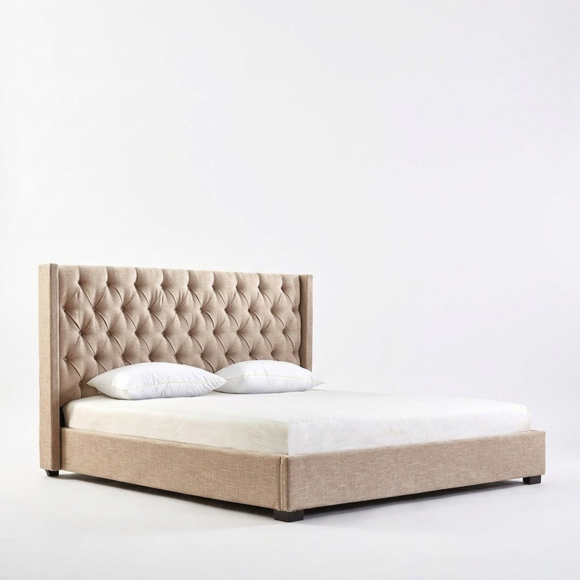Beige Schlafzimmer Betten Polster Bett Chesterfield Textil Stoff Neu jvmoebel Â®