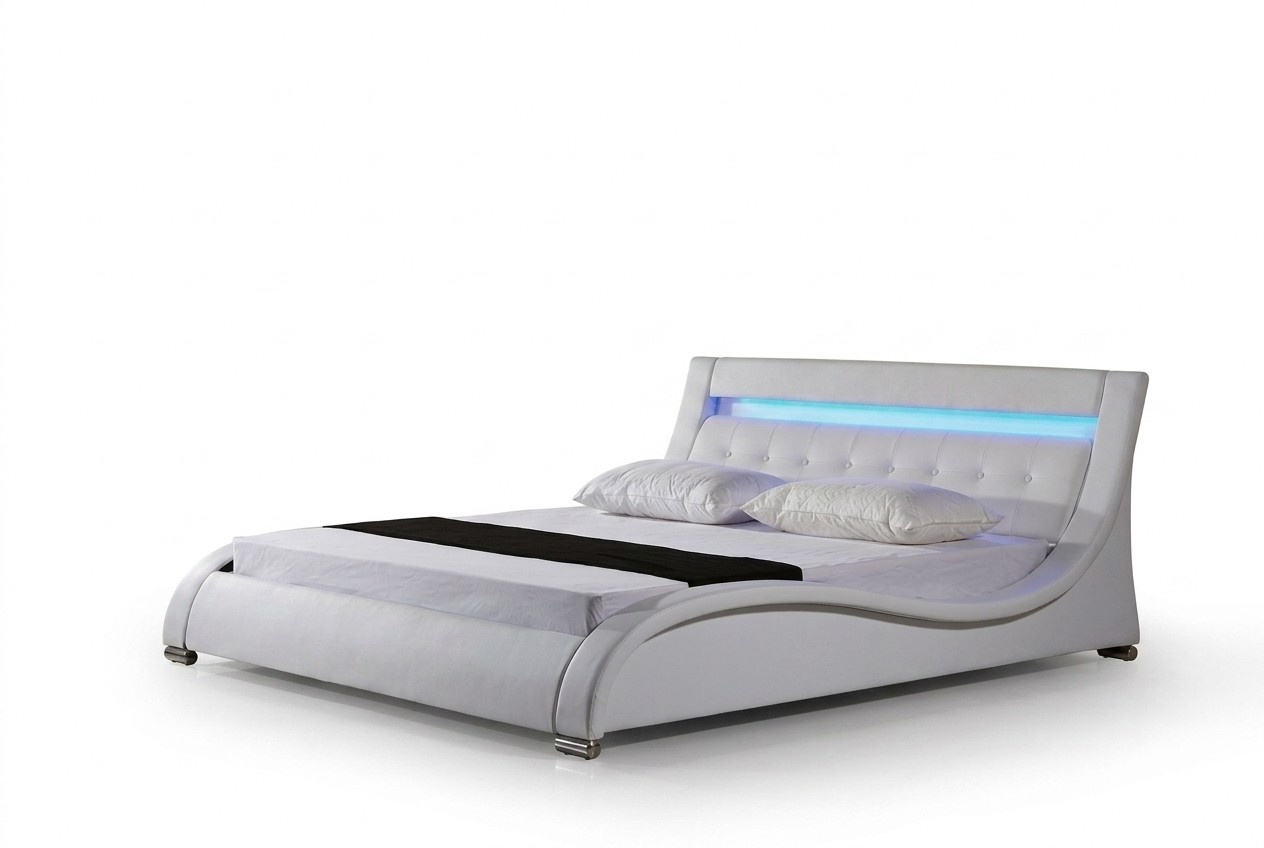 Bett Betten Polster Doppel Ehe Hotel Luxus Leder Deko Moderne Designer
