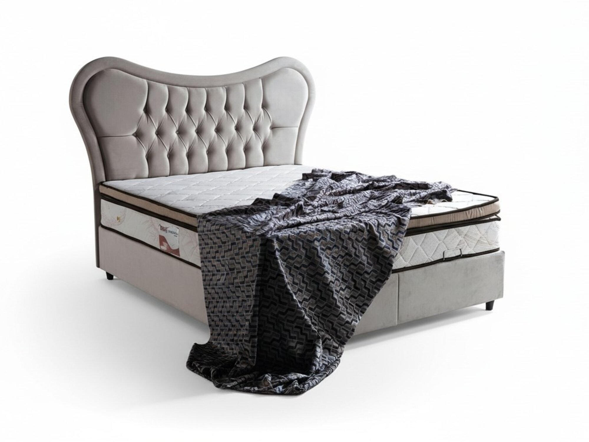 Bett Design Betten Luxus Beige Polster Schlafzimmer MÃ¶bel Chesterfield