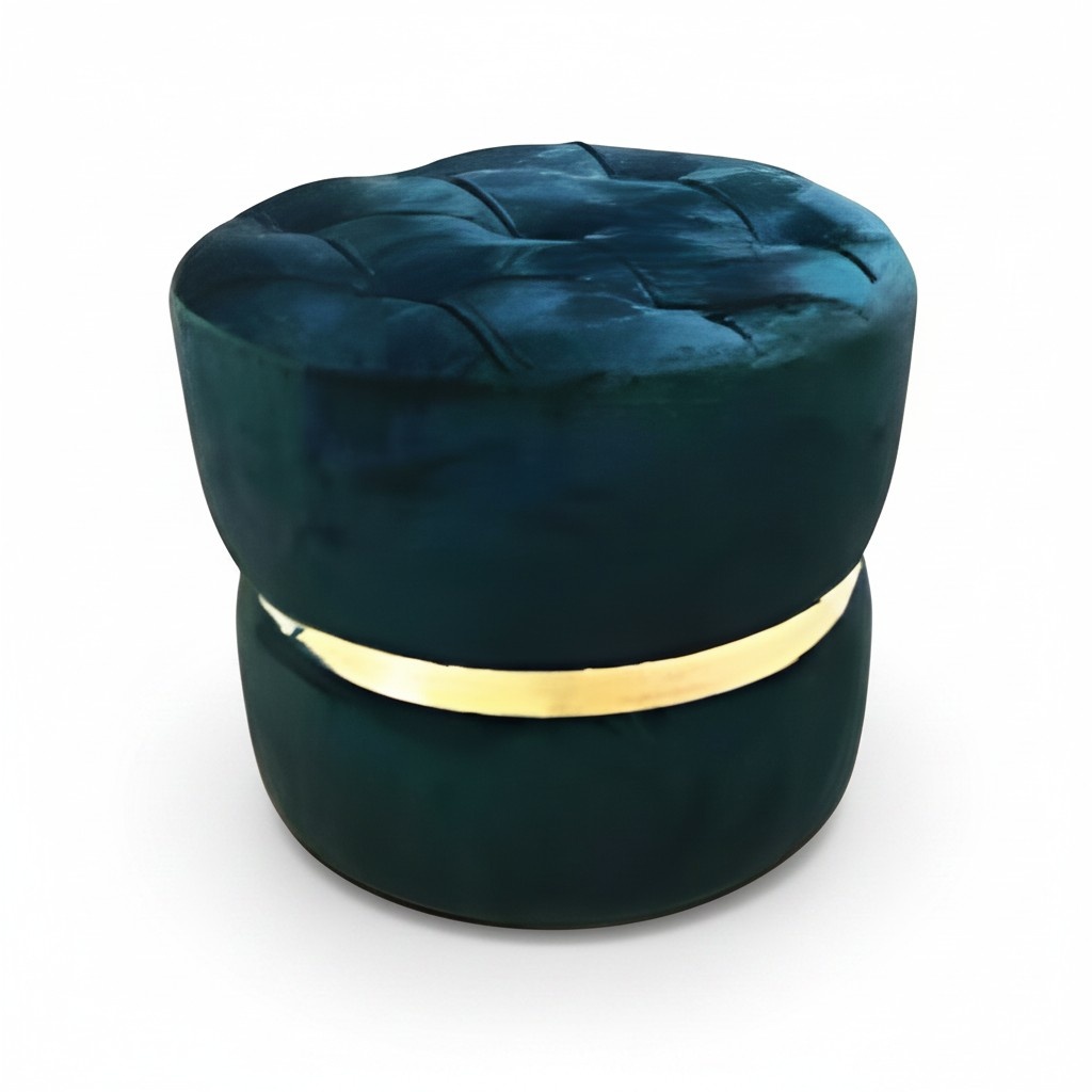 Blauer Holzhocker im modernen Design