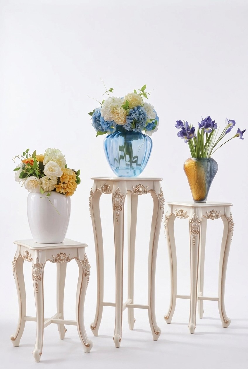 BlumenstÃ¤nder klassischer Stil Wohnzimmer Luxus StÃ¤nder Ablage SÃ¤ule 3tlg