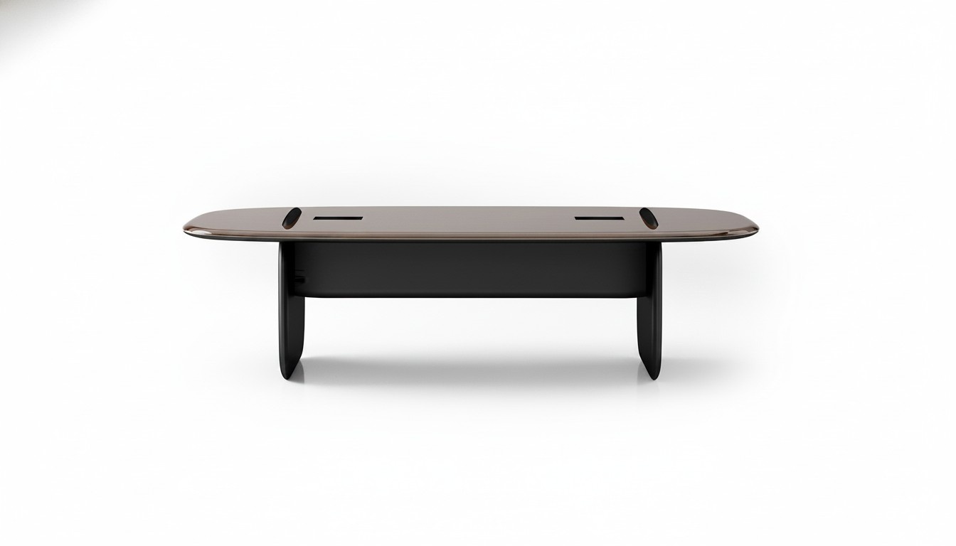 Brauner Holzschreibtisch im eleganten Design fÃ¼r Homeoffice
