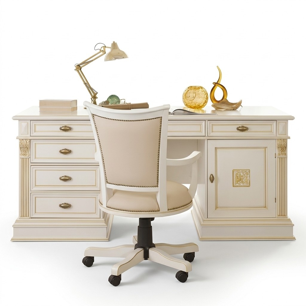 BÃ¼roset Schreibtisch Chefsessel Komplett Office Barock Rokoko 2tlg. Set Massivholz