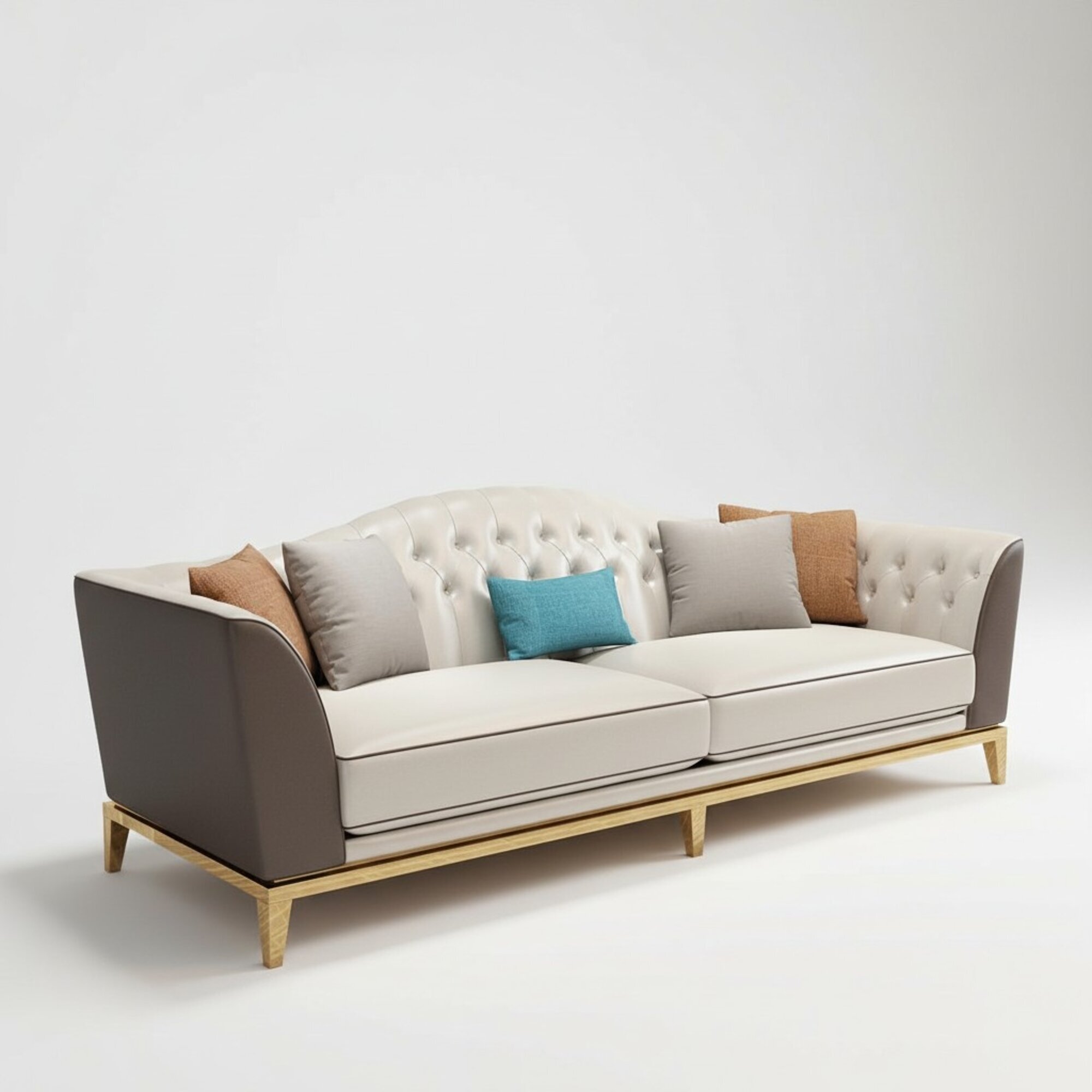 Chesterfield Edelstahl Leder Couch Polster Garnitur Sofa Wohnzimmer