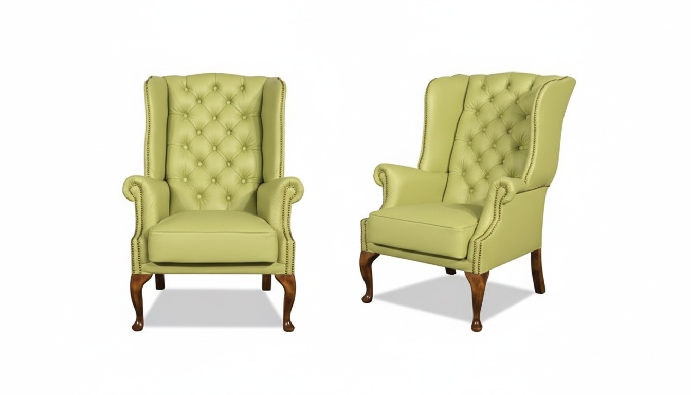 Chesterfield Ohrensessel Sessel Queen Antik Look Couch Polster Fernseh Neu MÃ¶bel