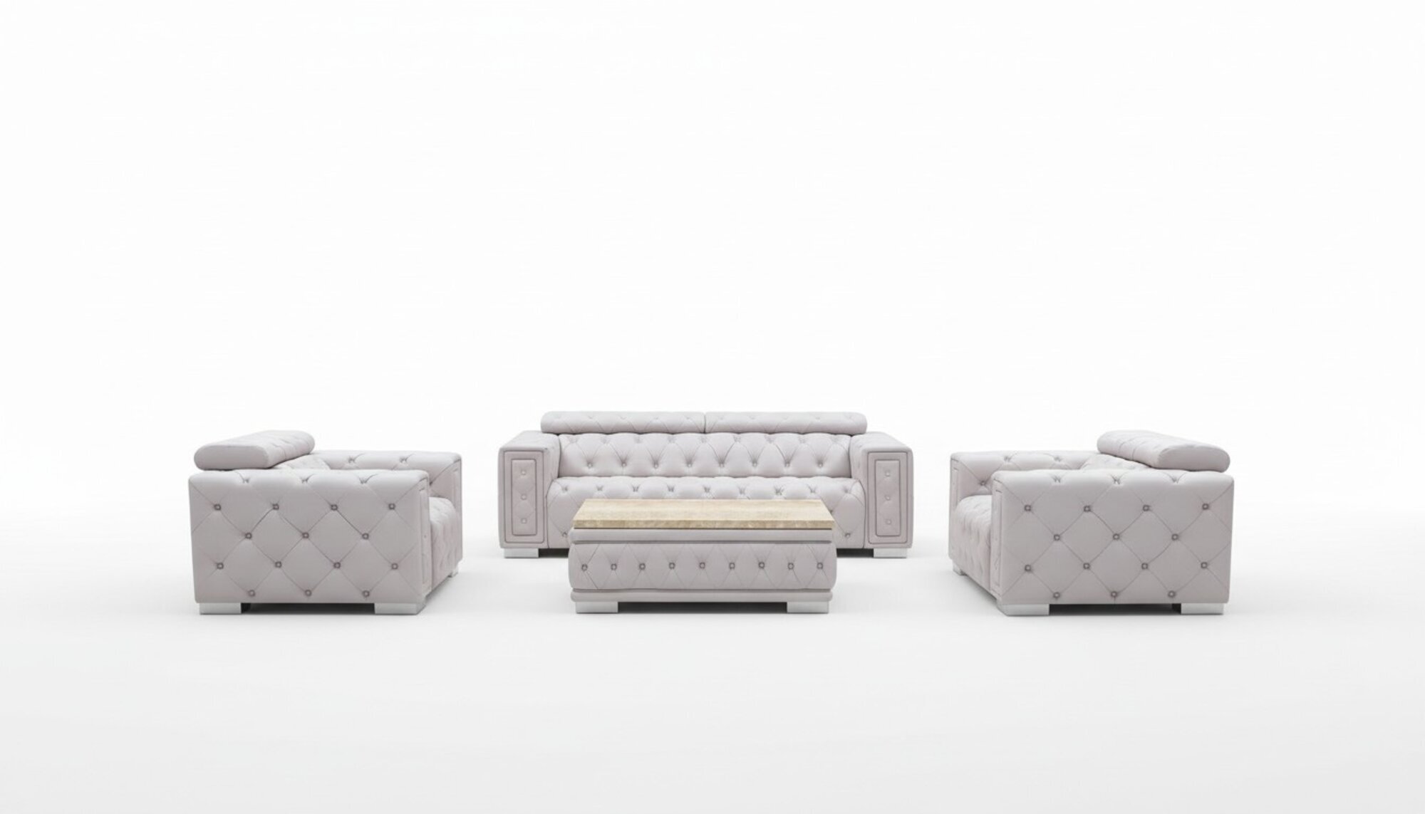 Couch Set Garnitur Polster Leder Design Chesterfield Sofagarnitur 3+2 Sitzer Neu