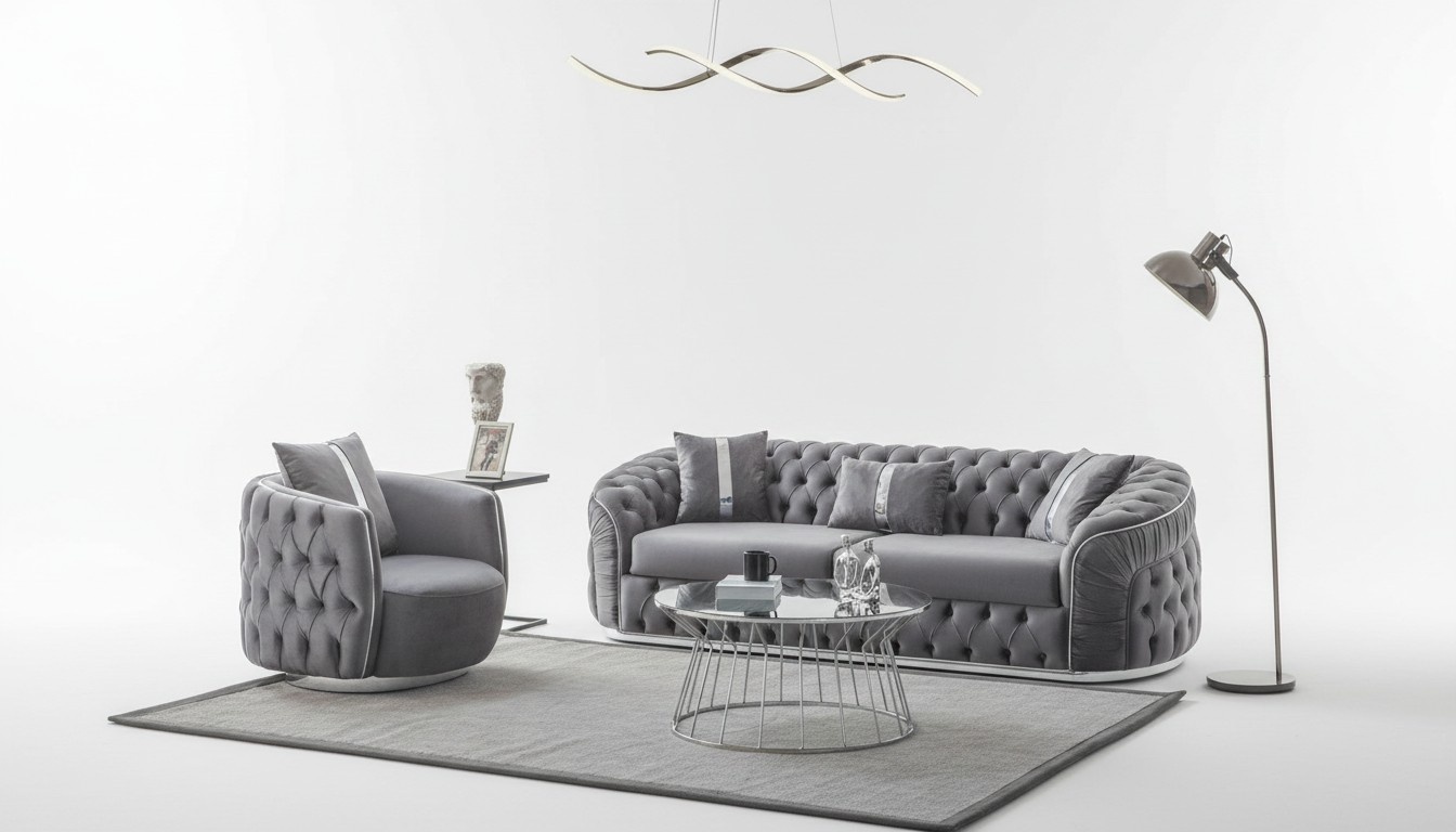 Das Sofa mit Sessel ergÃ¤nzt die Einrichtung mit Ãsthetik und Stil.