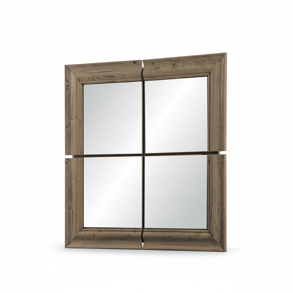 Wandspiegel Holzrahmen Spiegel MÃ¶bel Neu 105*105cm Glas Rahmen