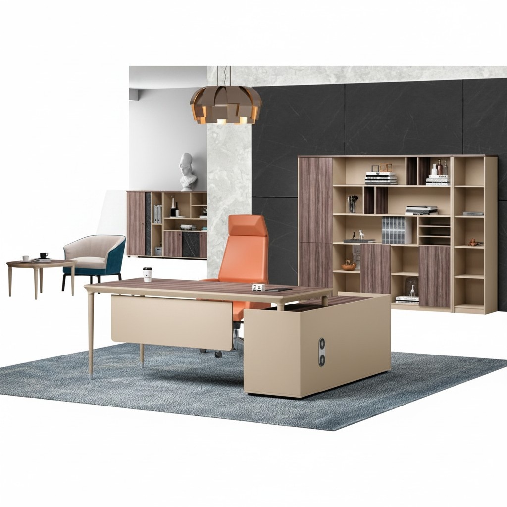 Design Ecke Schreibtisch BÃ¼rotisch Arbeitstisch BÃ¼ro Tisch Holz Beige