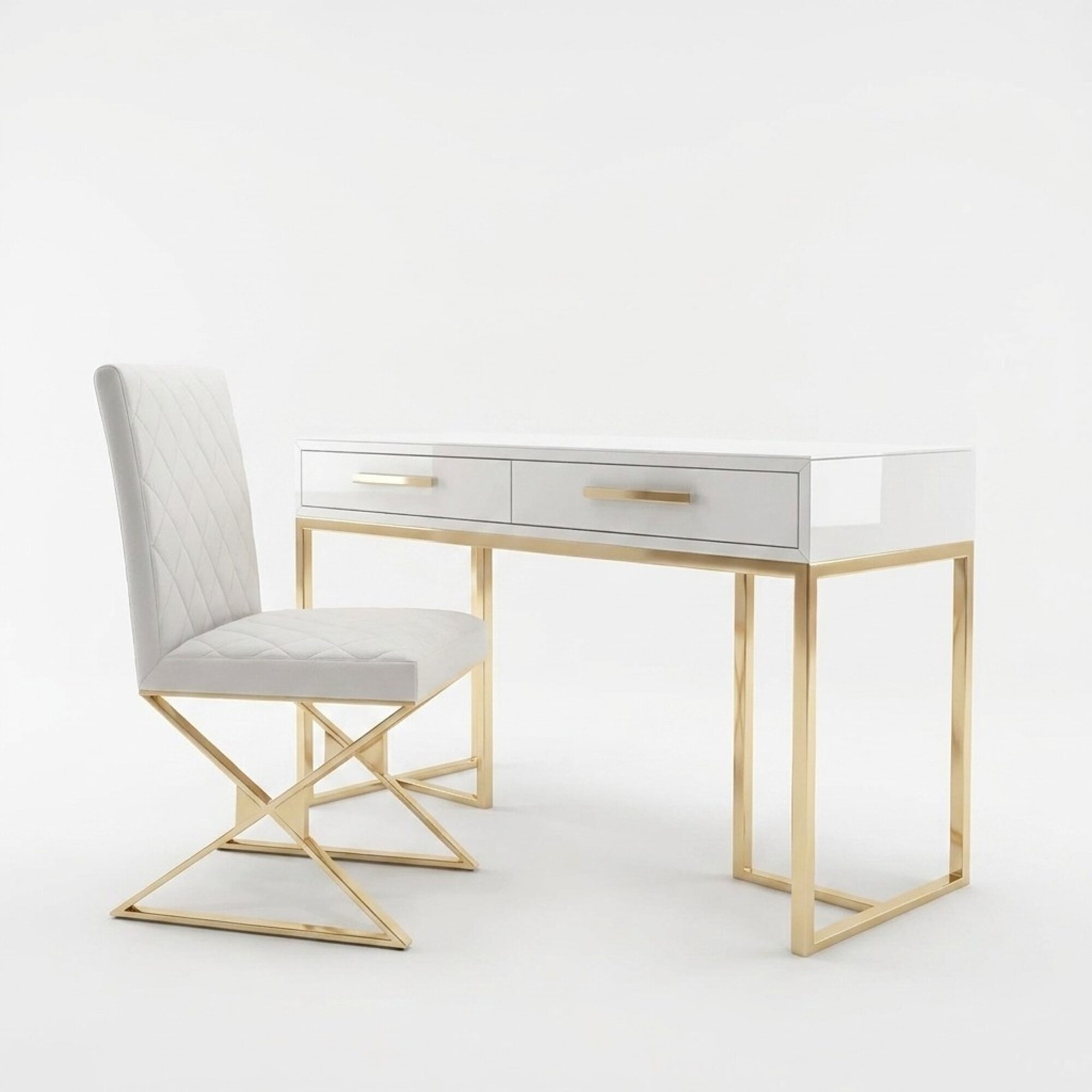 Design SekretÃ¤r Luxus Schreib Tisch BÃ¼ro MÃ¶bel Edelstahl Hochglanz