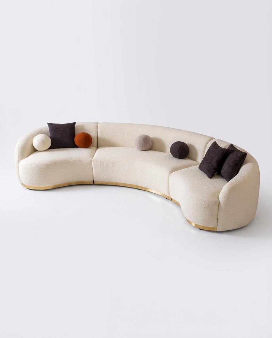 Designer Rund sofa WeiÃe Eckgarnitur Moderne MÃ¶bel in Wohnzimmer Luxus