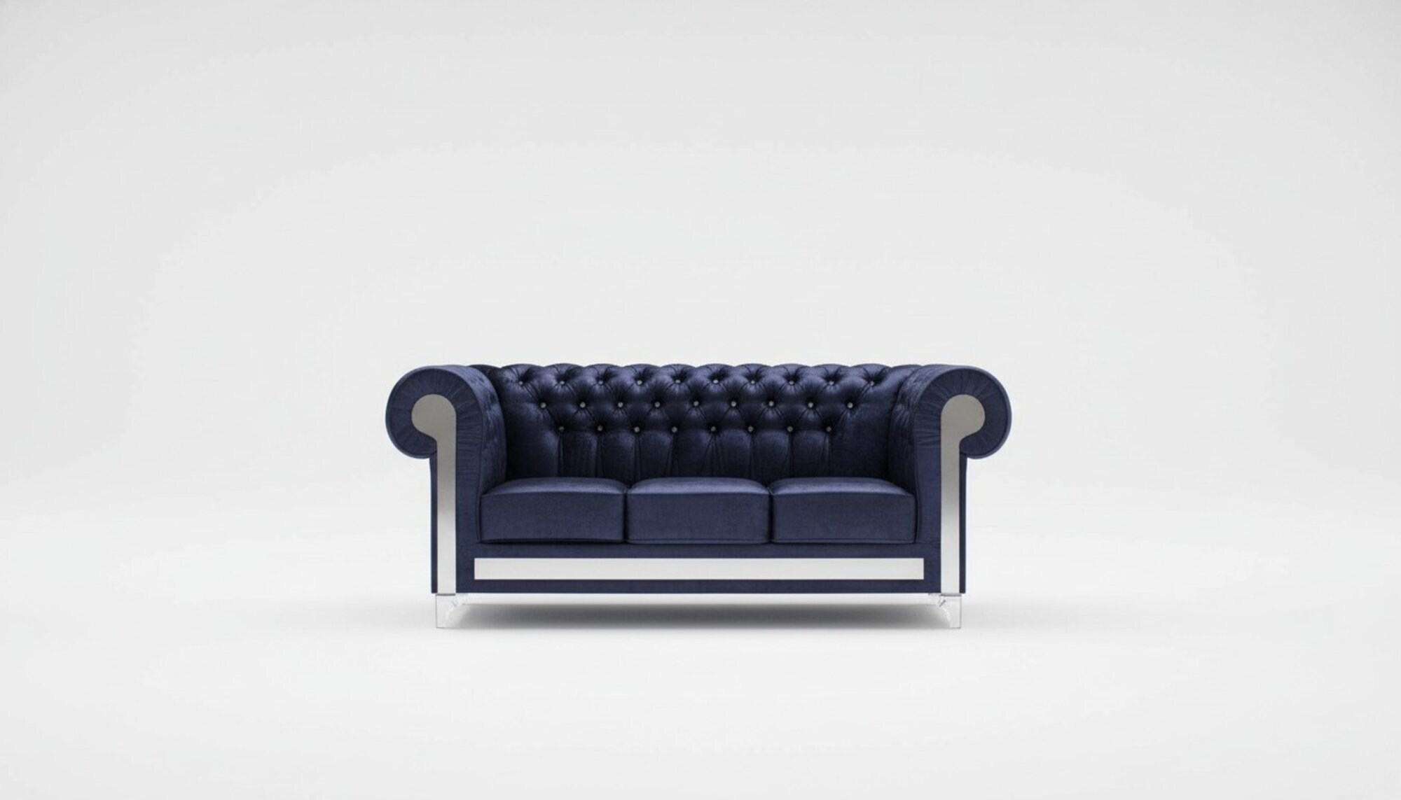 Designer Sofagarnitur Glaselemente Chesterfield Polster Sofa Couch