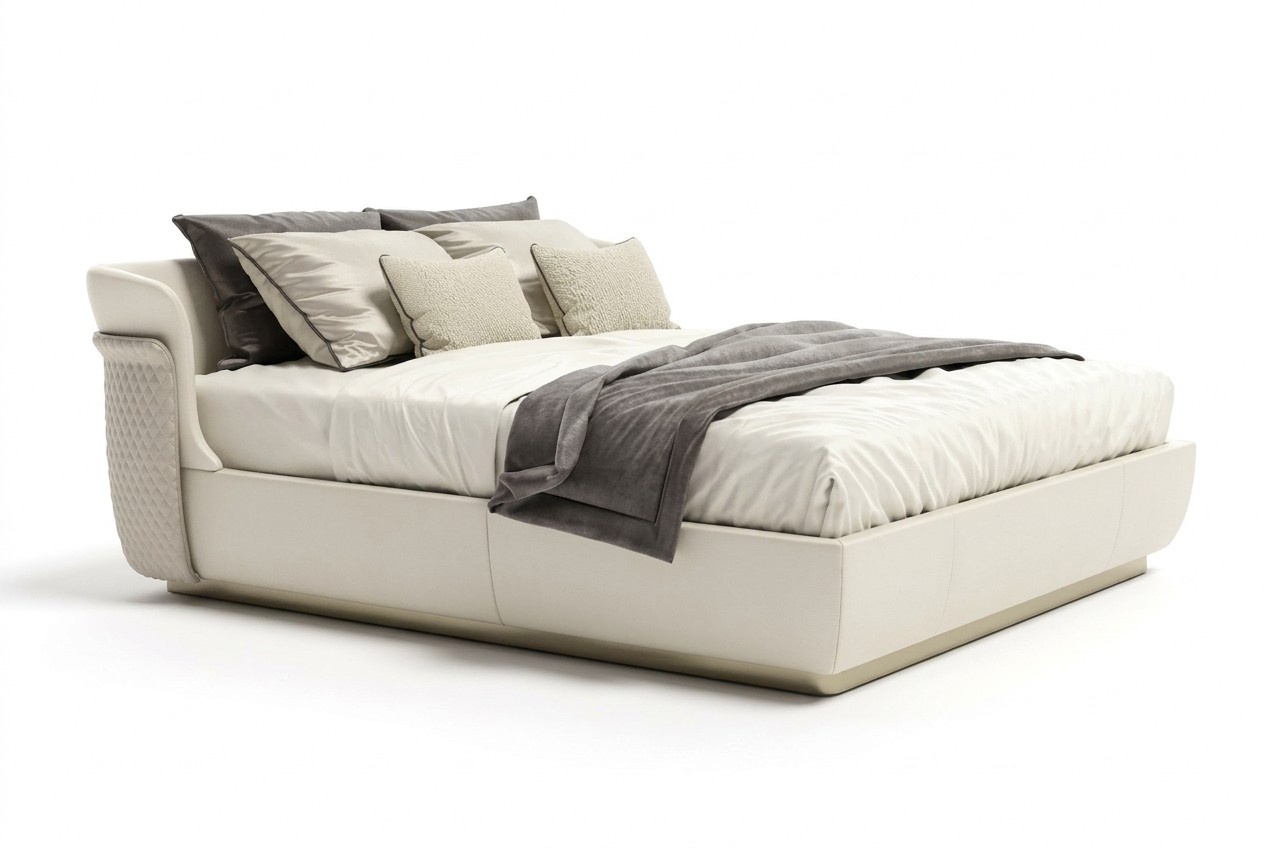 Designer WeiÃes Doppelbett Schlafzimmer MÃ¶bel GroÃe Familienbetten Bett