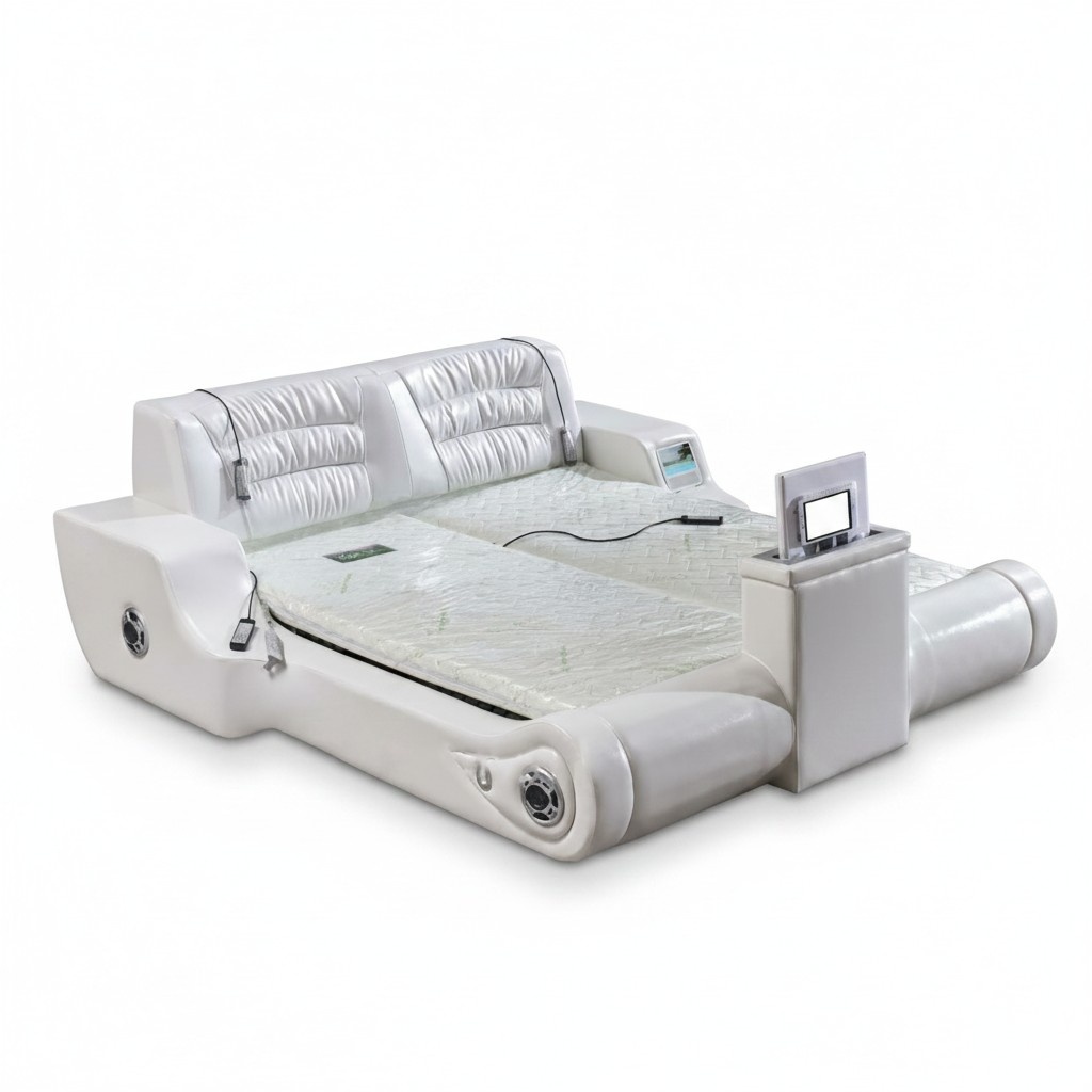 Doppel Luxus Design WeiÃ Bett Polster Betten Moderne Hotel Multifunktion