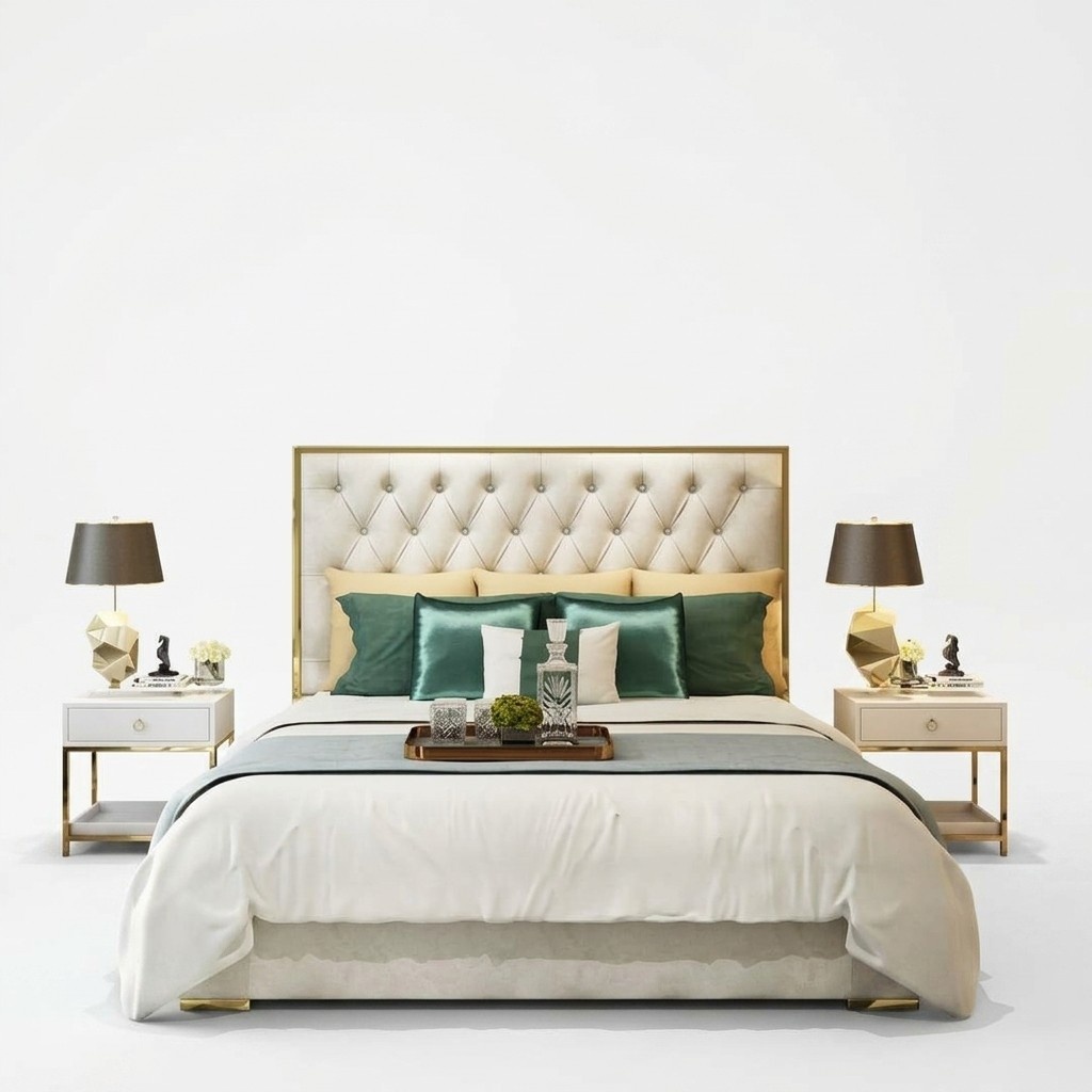 Doppelbett Schlafzimmer Luxus Hotel Ehe Bett 2x Nachttisch 3tlg. Set Betten
