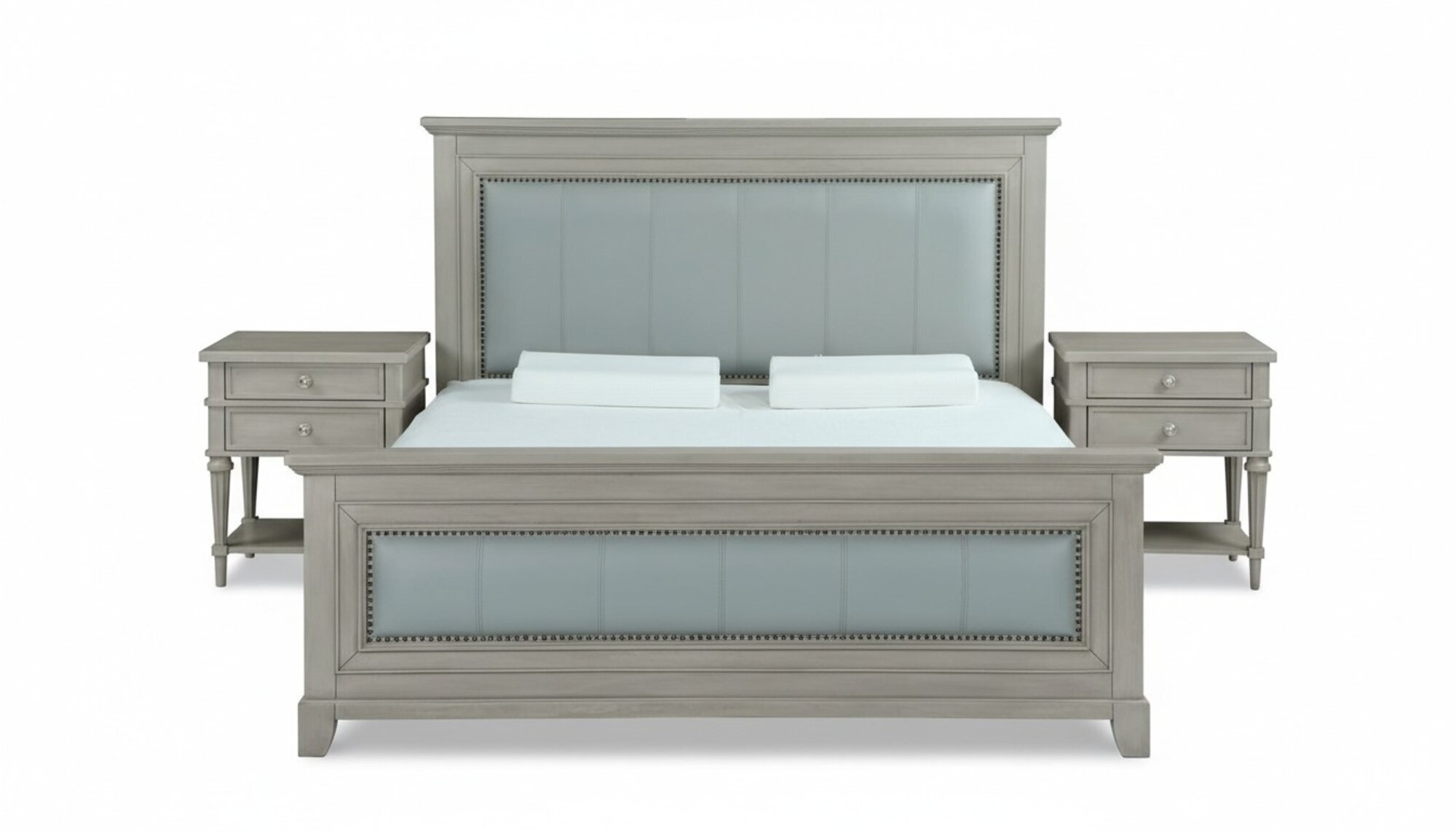 Doppelbett Schlafzimmer Hotel Ehe Luxus Bett 2x Nachttisch 3tlg. Set