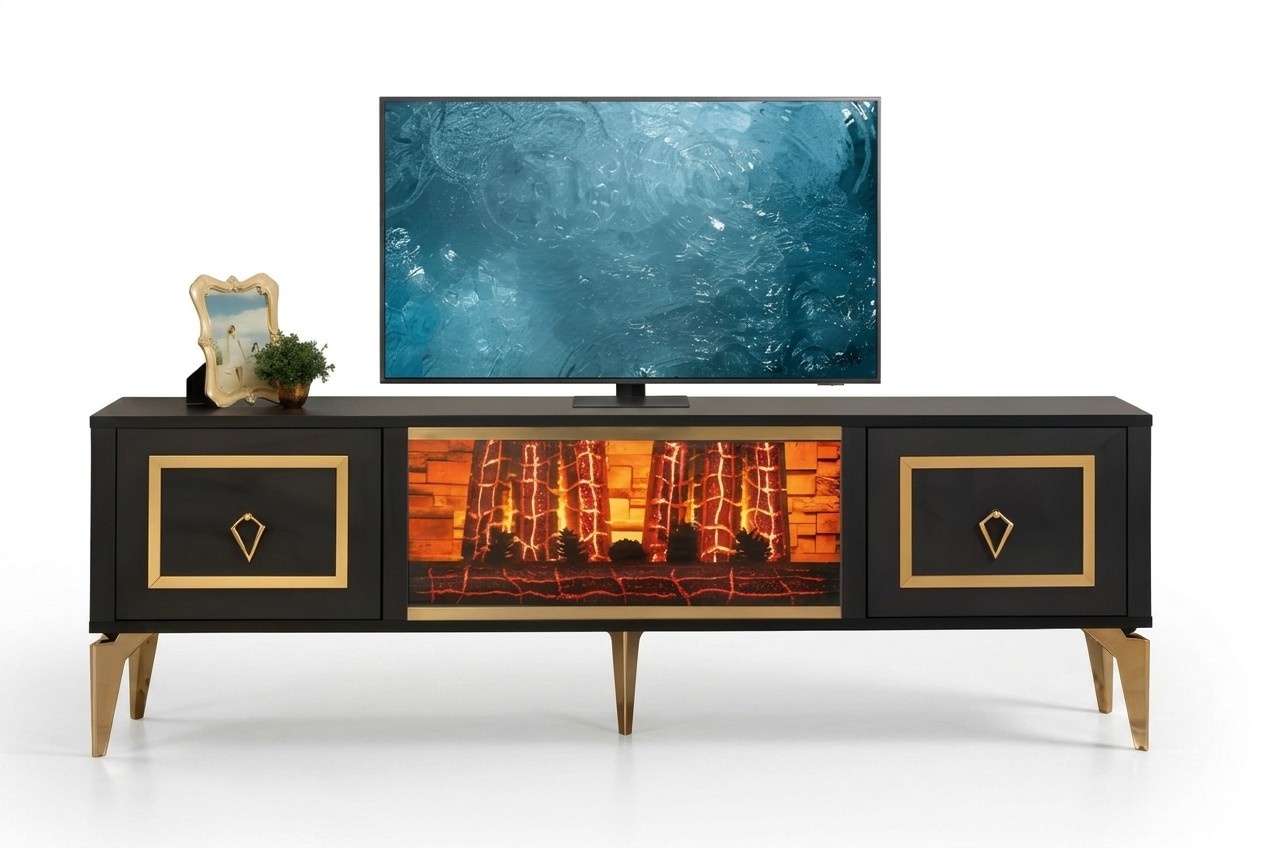 Fernsehschrank mit langlebigen HartplastikfÃ¼Ãen in moderner Optik