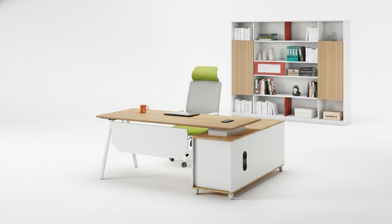 Garnitur BÃ¼romÃ¶bel Arbeitstisch BÃ¼roschrank WeiÃ Holz BÃ¼ro Tisch Set