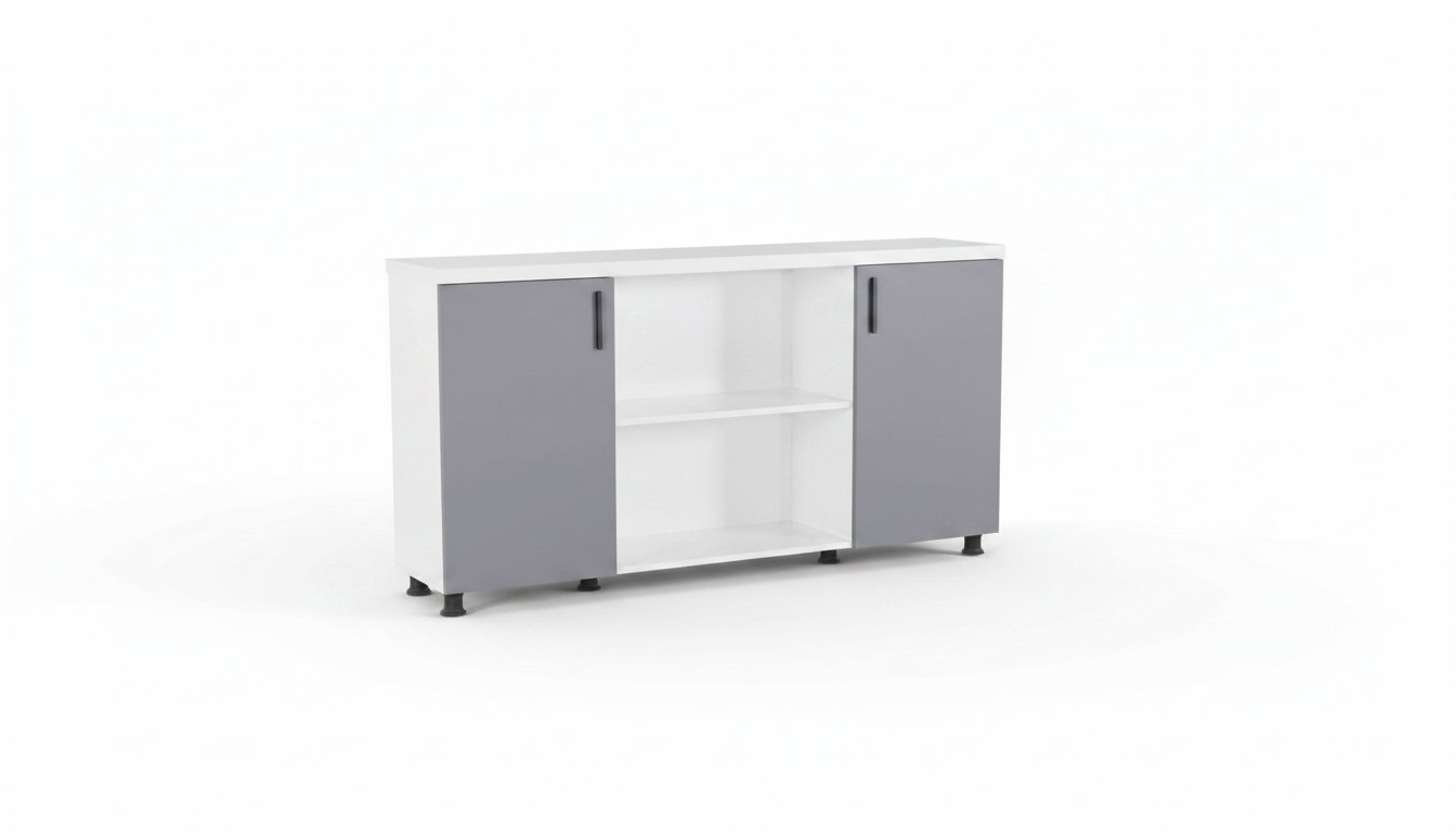 Grau-WeiÃer Aktenschrank LuxuriÃ¶ses BÃ¼ro Sideboard Rechteckige Kommode