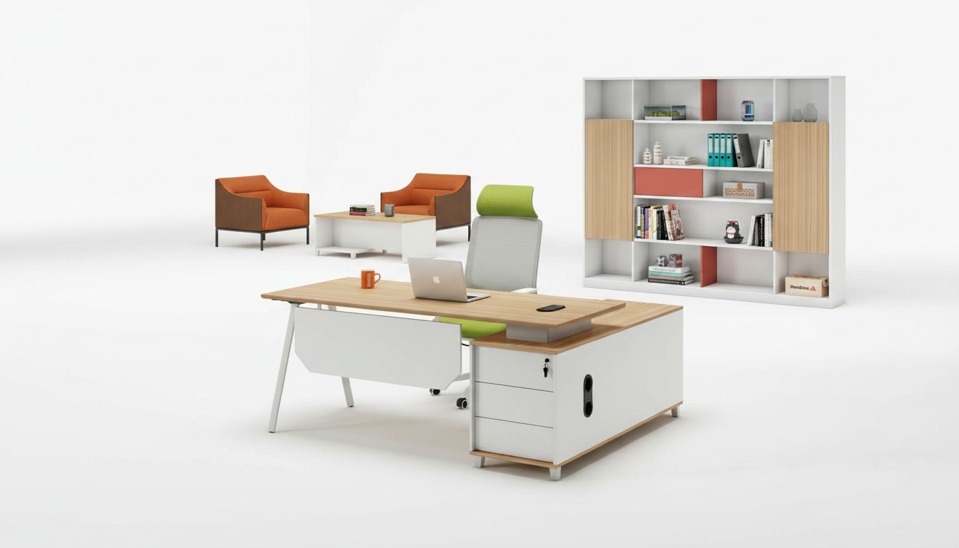 Gruppe Tisch BÃ¼roschrank BÃ¼romÃ¶bel Arbeitstisch WeiÃ Holz BÃ¼ro Set