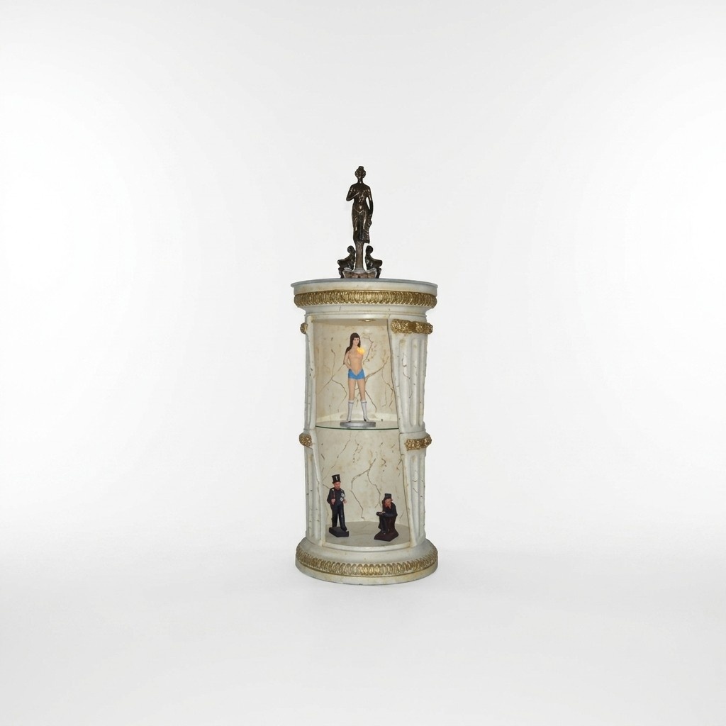 Halbe Vase Regal Beleuchtet 120cm Skulptur Vasen Figur Antik Stil (C57)