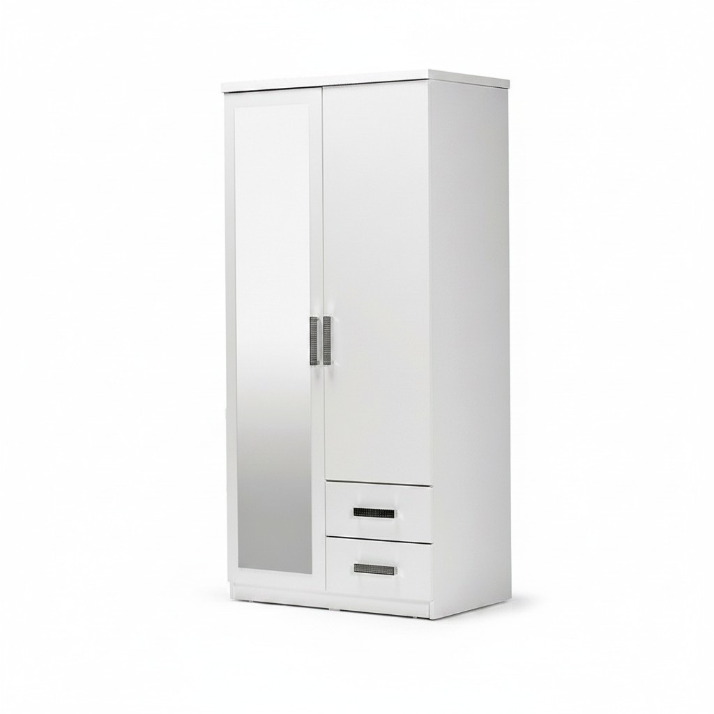 Holzschrank Schrank Kleiderschrank Anbauschrank Spiegel Holz WeiÃ Schlafzimmer