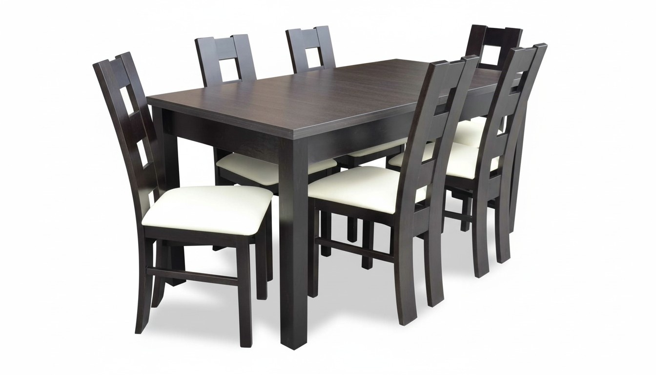 Klassischer Esstisch Tisch Holz Esszimmer Garnitur 6x StÃ¼hle Set 7 tlg.