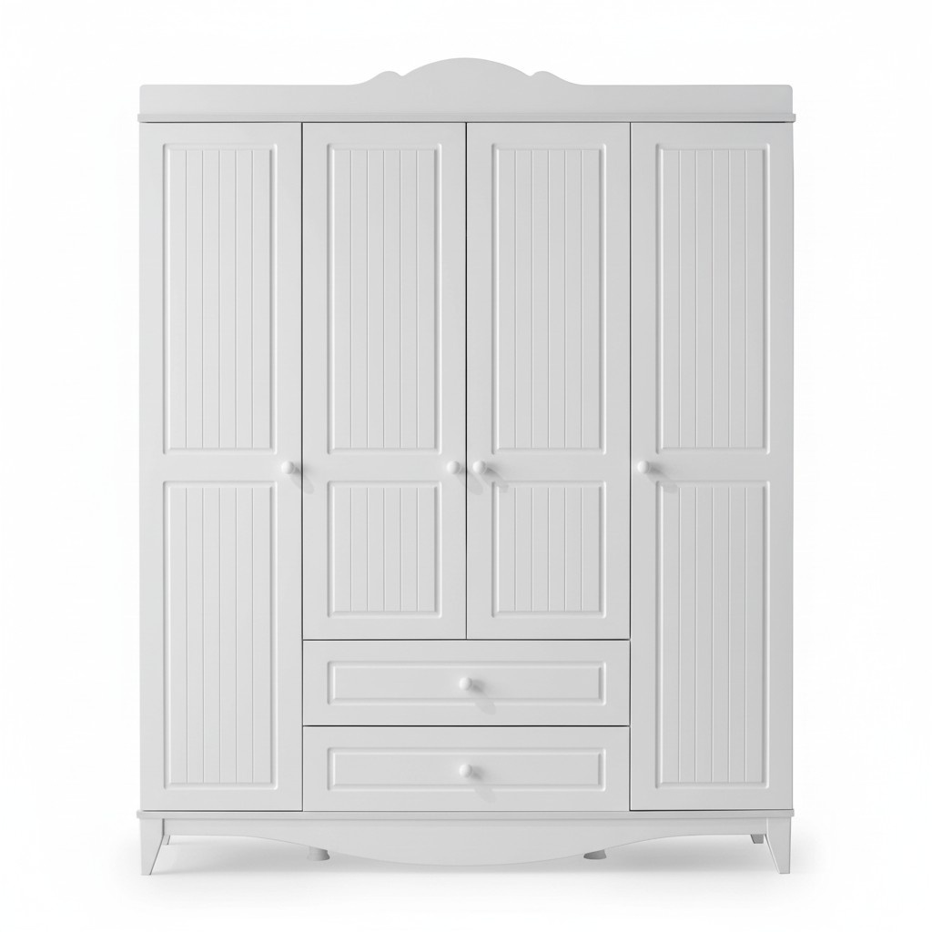 Kleiderschrank Elegant Vier TÃ¼ren Schubladen Klassisches Design Stilvolles MÃ¶bel