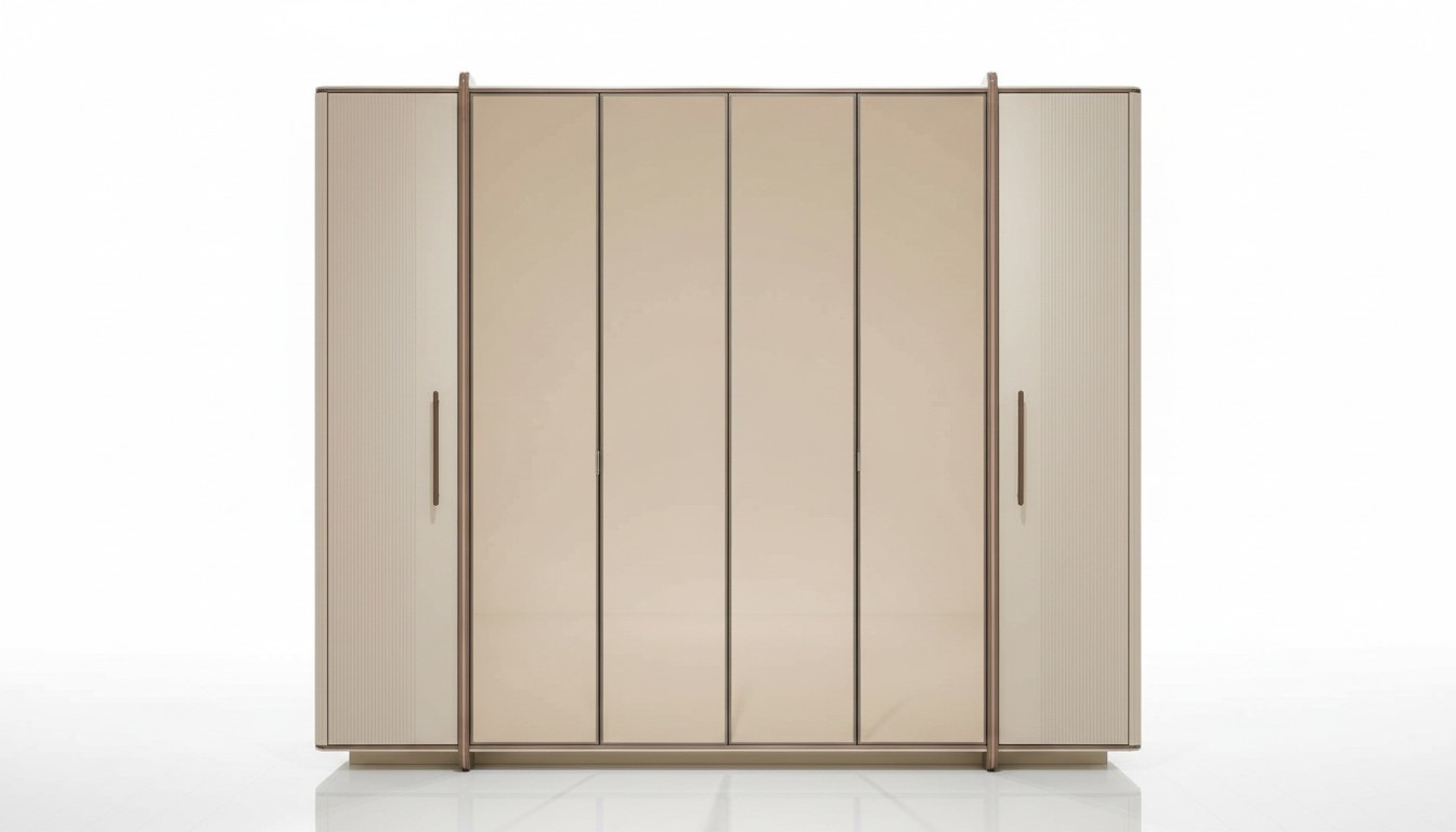 Kleiderschrank Holz Beige Elegant Modern