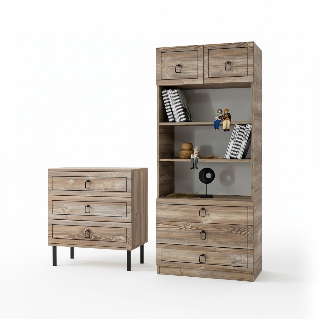 Kommode BÃ¼cherregal Holz Schubladen Schwarz Aufbewahrung Dekoration Modern