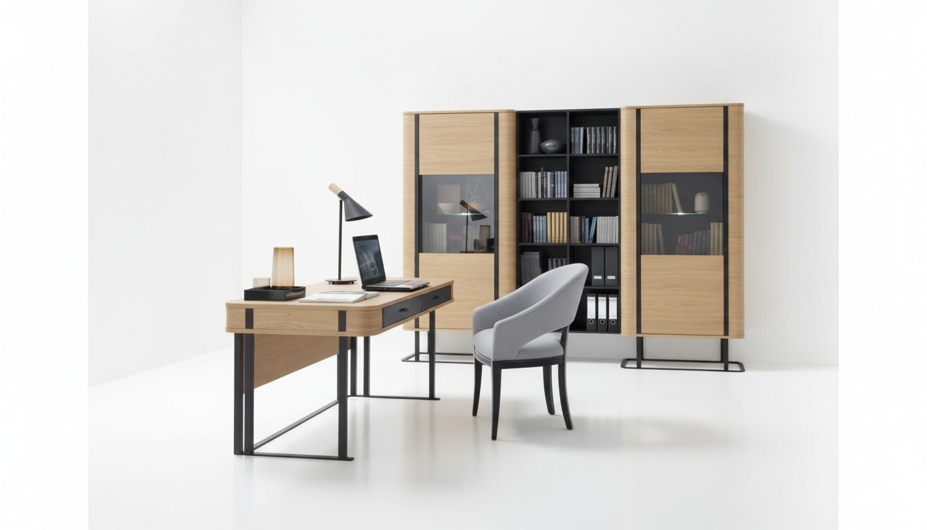 Komplett BÃ¼ro Arbeitszimmer Set Schreibtisch Aktenschrank Einrichtung