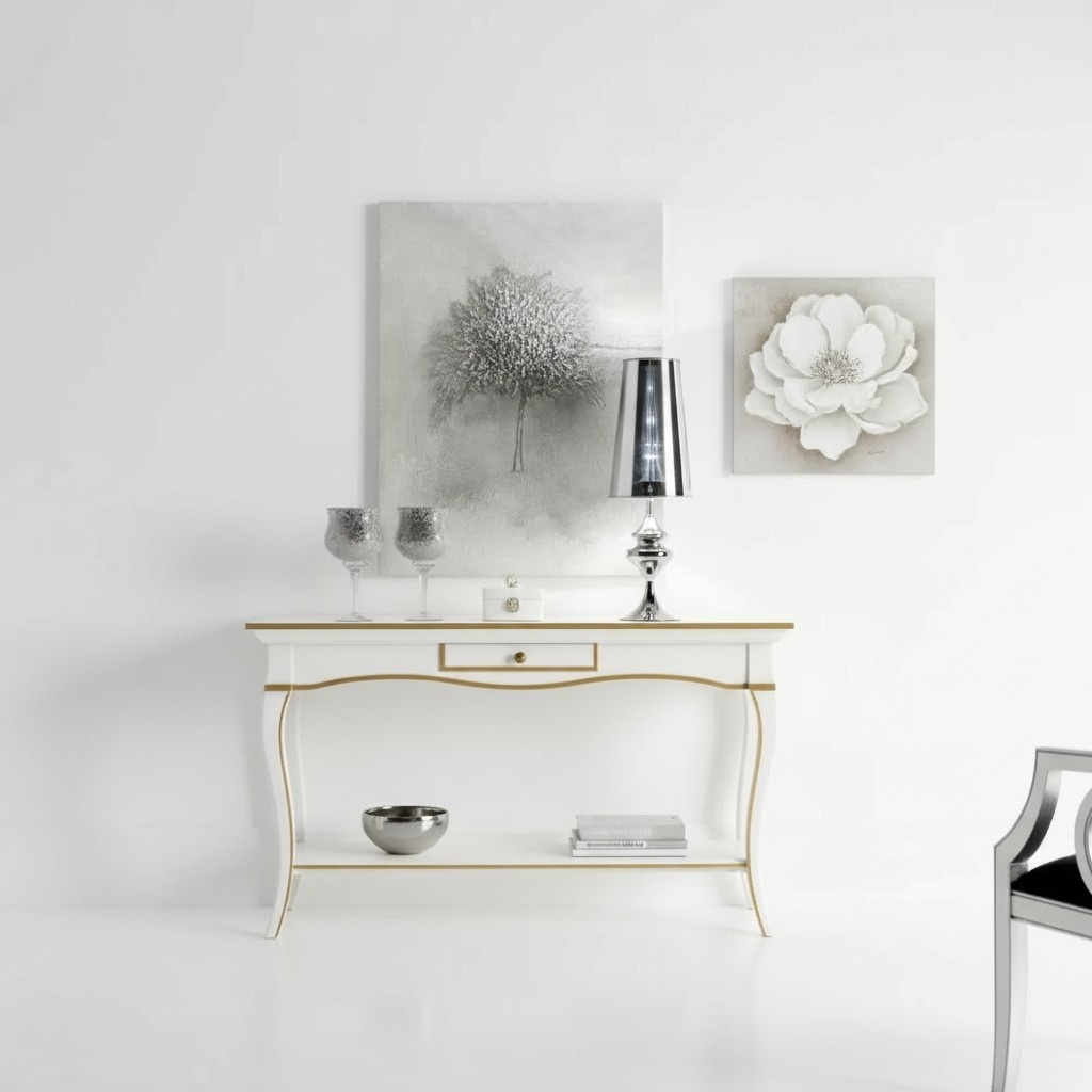 Konsolentisch Tisch Konsole Klassisch Sideboard Holz Luxus WeiÃ Design