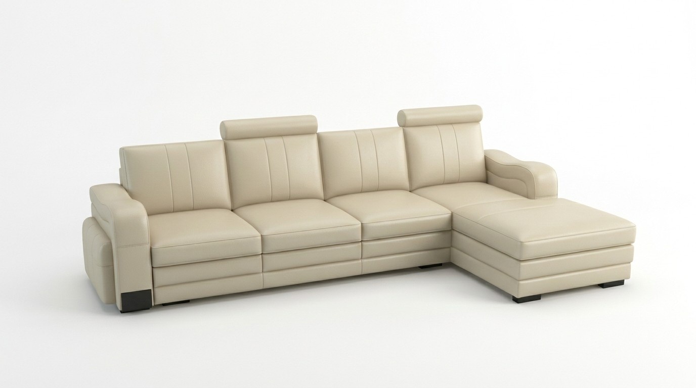 Leder Modern Couch Wohnlandschaft Ledersofa Sofagarnitur Sofa L-Form