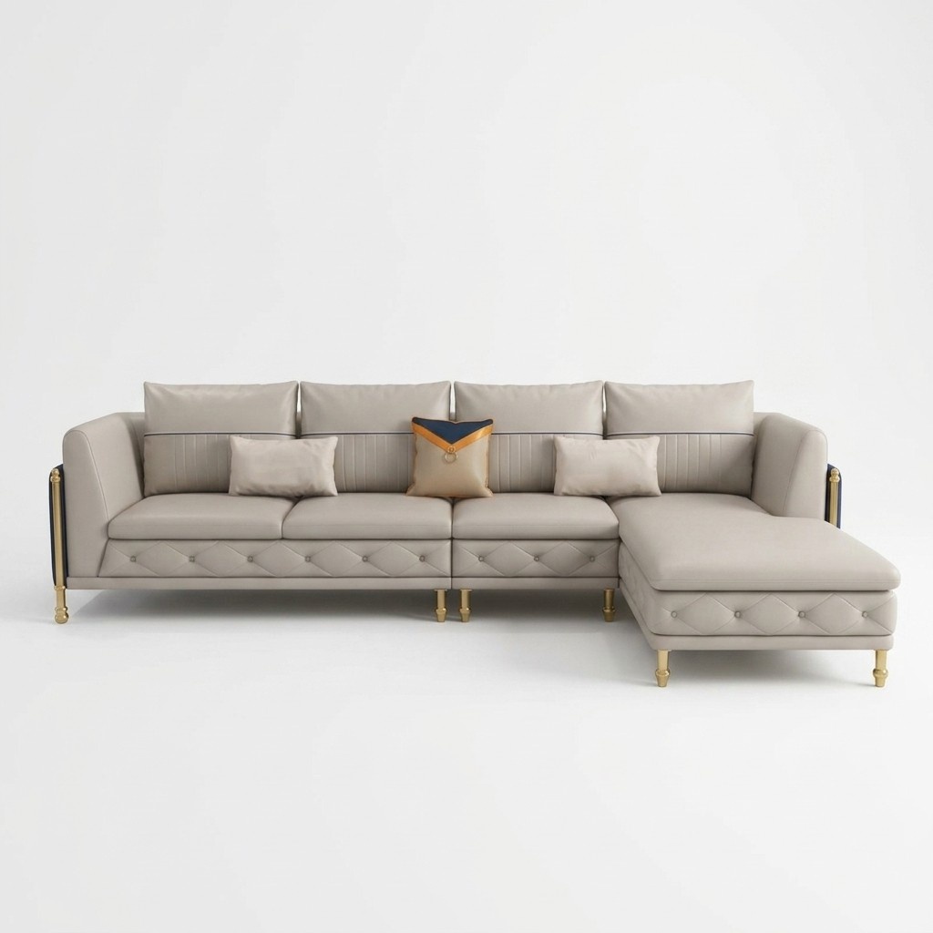 LuxuriÃ¶se Wohnzimmer Eckgarnitur Ecksofa Eckcouch Sofa Polster Ecke Couch Leder