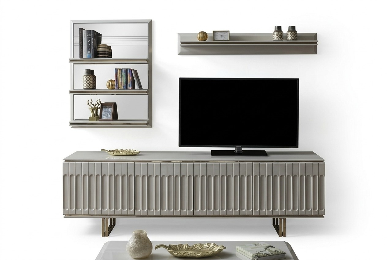Luxus Fernseh Wand Wohnzimmer rtv Lowboard tv StÃ¤nder Sideboard Regal Wohnwand