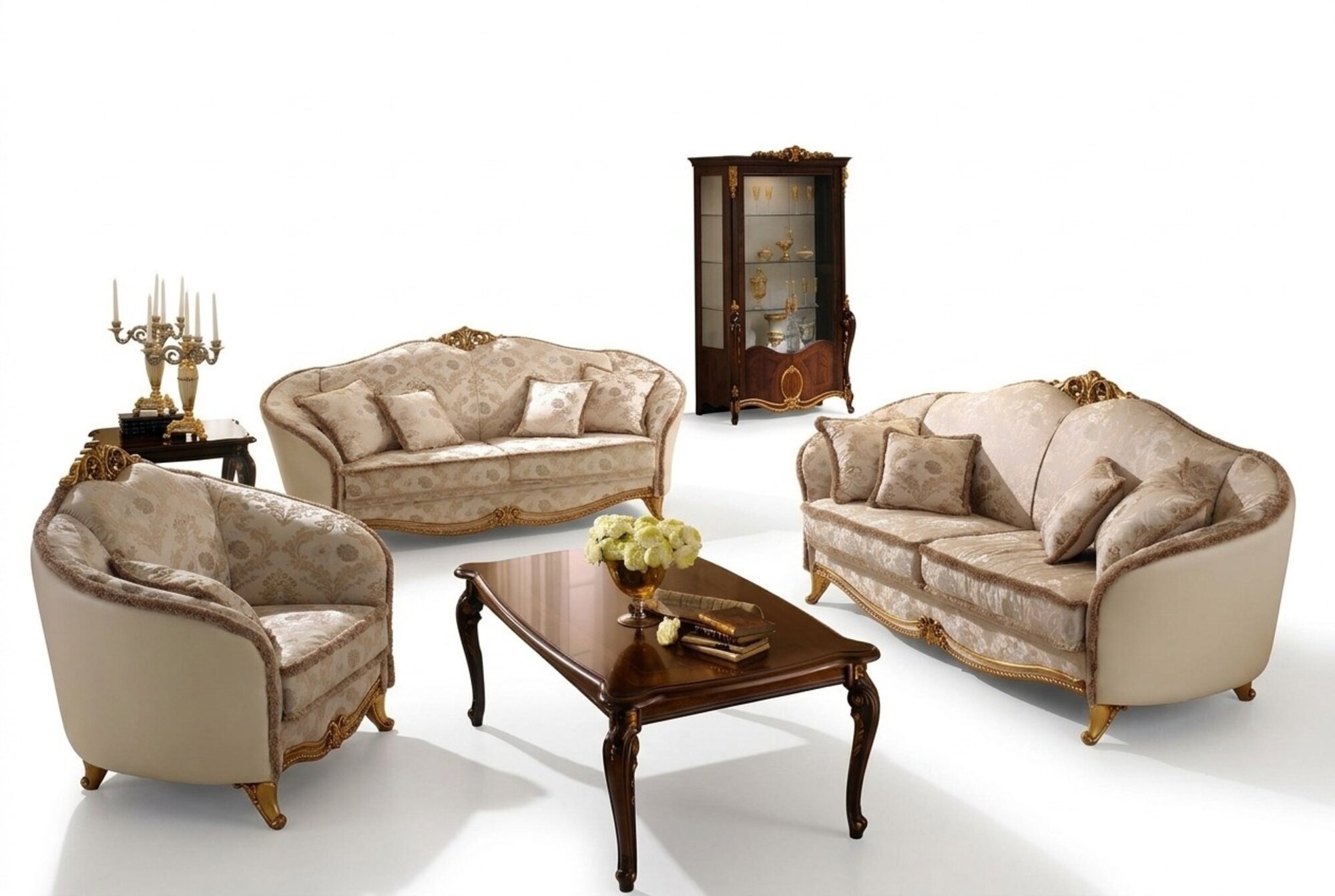 Luxus Klasse 2+1+1 Italienische MÃ¶bel Sofagarnitur Couch Sofa arredoclassicâ¢