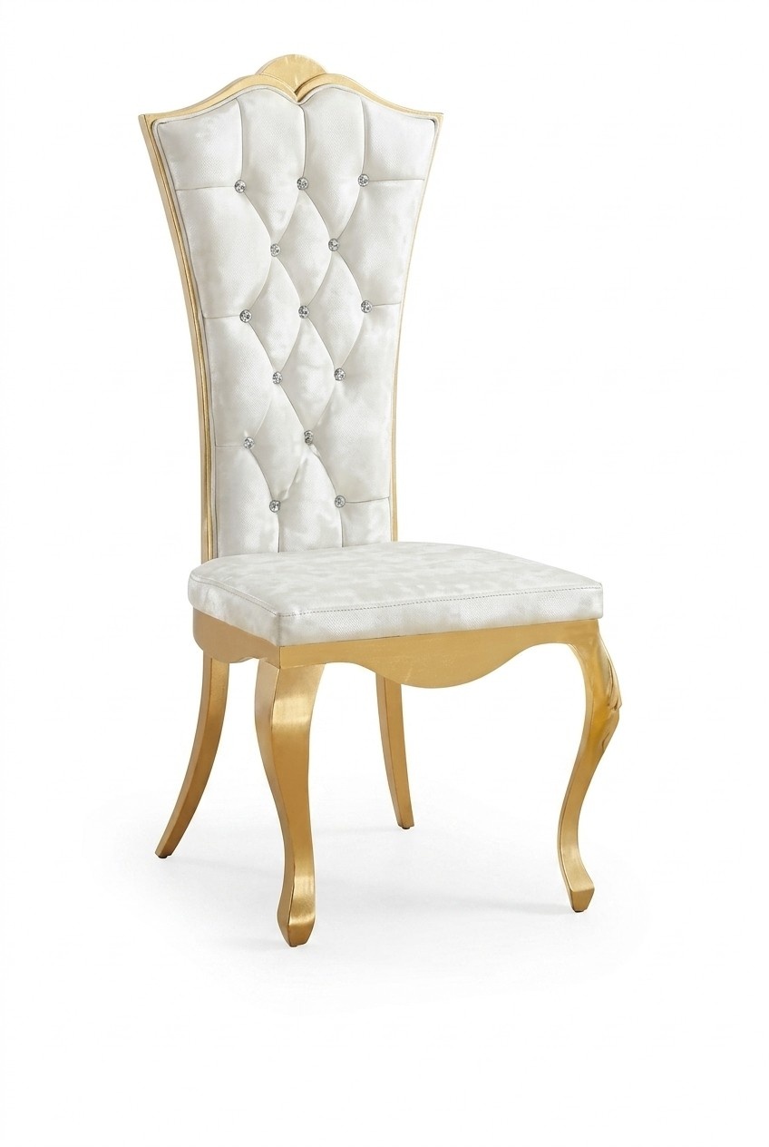 Luxus Lehnstuhl StÃ¼hle Design MÃ¶bel Esszimmer Edelstahl WeiÃ Edelstahl