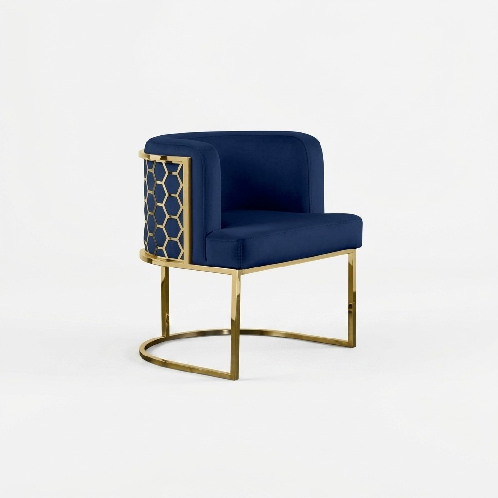 Modern Stuhl Ess Zimmer Club StÃ¼hle Polsterstuhl Blau Sessel Neu Lounge